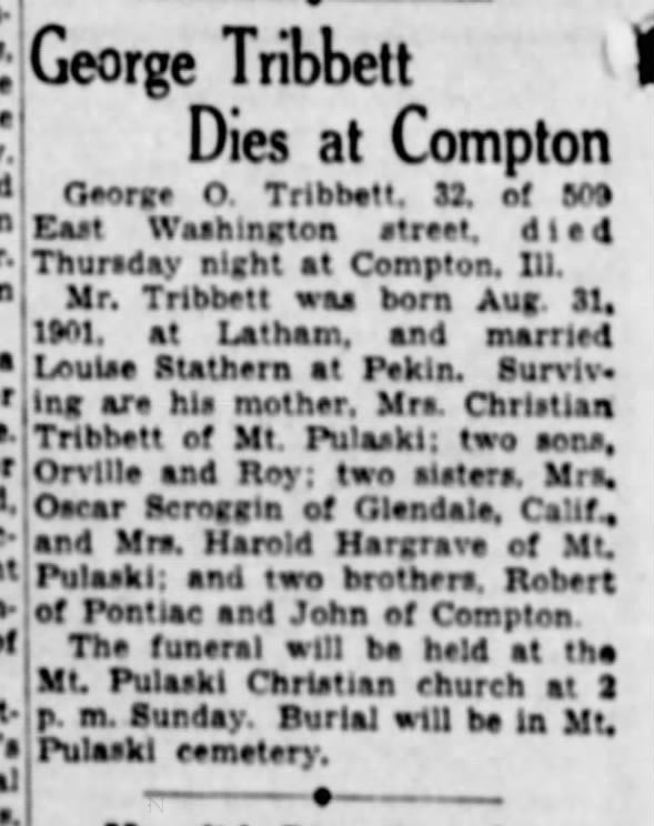 Clipping from The Pantagraph